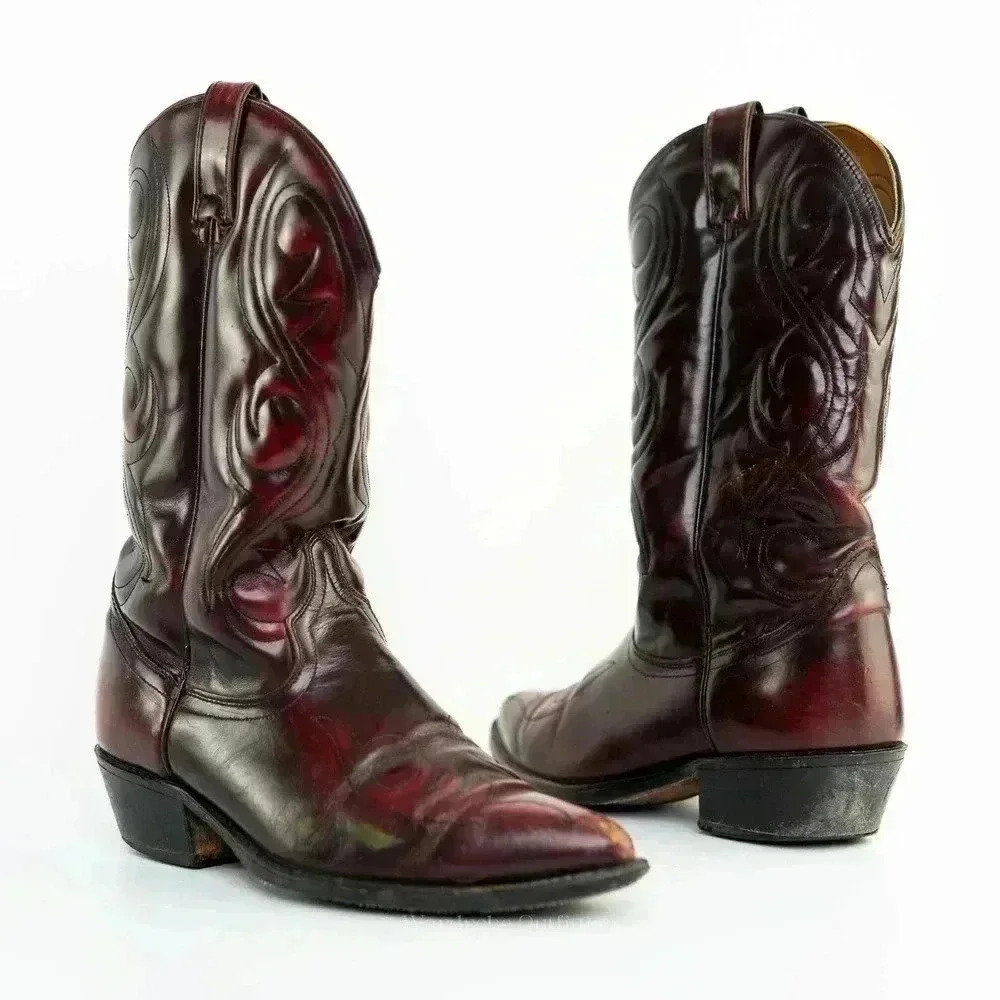 Vintage 70s ACME Thunderbird Western Cowboy Boots - 8